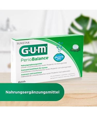Buy GUM Periobalance Lutsch Toms for Healthy Gums | Contains Probiotic Lactobacillus Reuteri | Mint Flavor | 2x30 (+1 Free Sample) | International Shipping - Buy Online on GoSupps.com