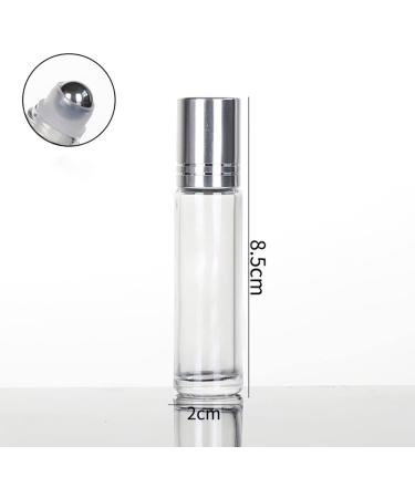 6 Pcs 10ml Clear Glass Essential Oil Roller Bottles - Refillable Perfume Sample Bottles with Stainless Steel Roller Balls & Plastic Funnel - Ideal for DIY Fragrances - Buy Online on GoSupps.com