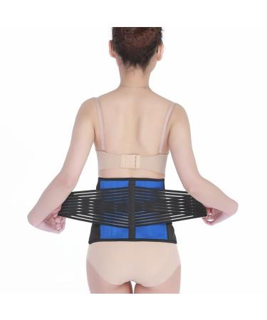 Plus Size Lower Back Brace S-6XL Waist Support For Pain Relief And Injury Prevention Double Pull Lumbar Decompression Belt For Stabilizing The Lumbar Vertebrae During Sports And Work (Color : Blue Large Blue