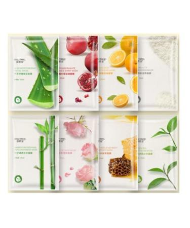 Face cloth masks collagen essence & sensitive facial cloth masks fruit-extracted beauty facial cloth masks skin care V moisturizing facial cloth masks set 8 PCs.