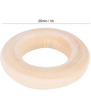 100 pcs 25mm Natural Wooden Baby Teething Rings - DIY Craft Accessories for Safe Teething - Buy Online on GoSupps.com