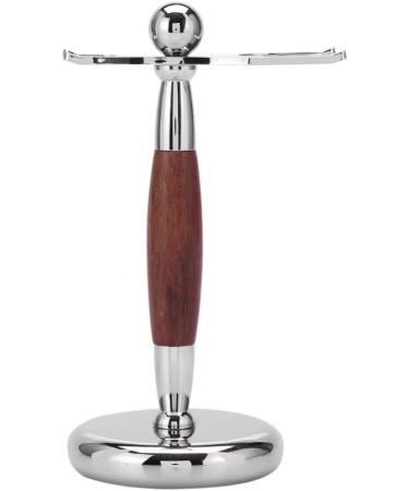 NSNT Exquisit Men's Noble Steel Shaving Brush Set - Fashionable Wooden Handle & Holder | 15x9cm Silver - Perfect for Grooming - Buy Online on GoSupps.com