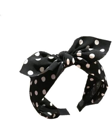 Hair Band for Women Girls Ladies Head Band Polka Dot Hair Bow for Women Rabbit Ears Headband for Women Bow Headbands for Girls (Black) - Buy Online on GoSupps.com