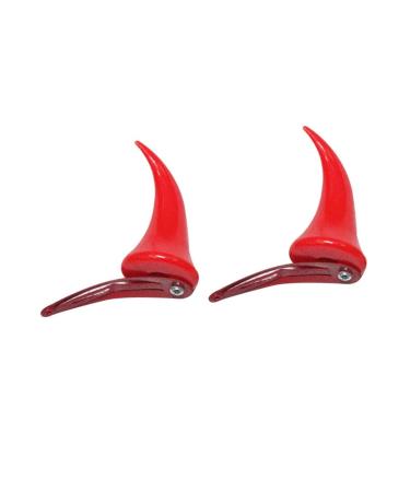 Beavorty 2 Pairs decorative hair clips devil horns hair clips devil horns for men horns clips red horn hair clips demon horns hairpins mens devil horns child halloween headband