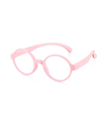 Kids Silicone Frame Glasses Radiation Resistant Computer Glasses for Children Anti Blue Light Glasses for Video Games Pink
