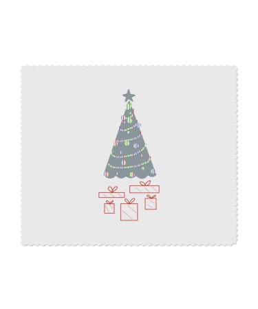 Azeeda 2 x Silver Christmas Tree with Presents Microfiber Glasses Cleaning Cloths (LC00022668)