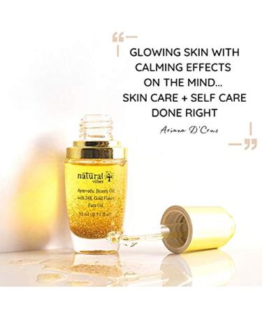 Natural Vibes Gold Beauty Oil Elixir - Nourishing Face Lips & Neck Oil for Restful Sleep | 15 ml - Buy Online on GoSupps.com