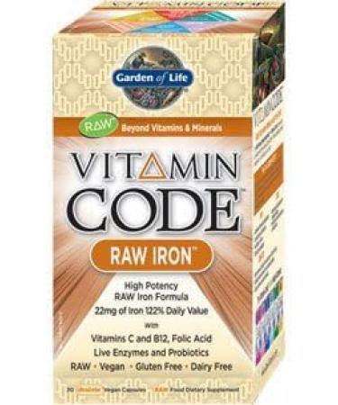 Garden of Life Vitamin Code Raw Iron - Natural Iron Supplement for Enhanced Energy and Vitality - Buy Online on GoSupps.com