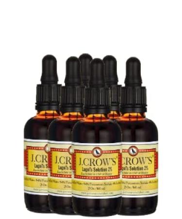J.CROW'S Lugol's Solution of Iodine 2% 2 oz Six Pack (6 Bottles)
