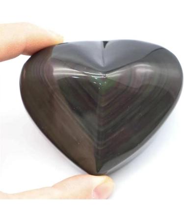 1pc 50g-160g Natural Crystal Stones Folk Crafts Rainbow Obsidian Heart Beautiful Crystal QINTINYIN Stone Mineral Specimen (Color : 1pc 86g-96g) - Buy Online on GoSupps.com
