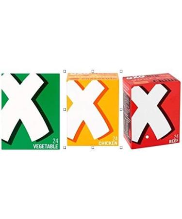  Bundle OXO Bouillon Cubes: 1 Chicken 1 Beef and 1 Vegetable (3 packs of 24). - Buy Online on GoSupps.com