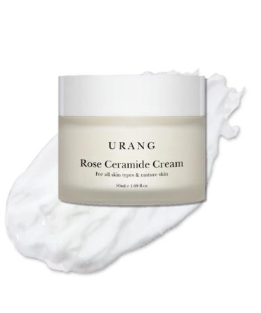 URANG Rose Ceramide Cream | Organic Natural Anti-Aging | Deep Ceramide Moisturizer | Natural Skincare For Oily  Dry  Sensitive  & Mature Skin | 1.69 oz