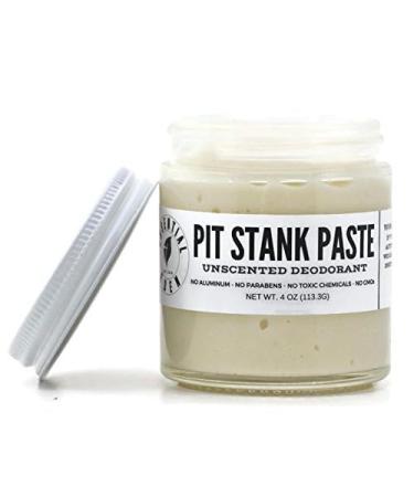 Pit Stank Paste Natural Deodorant Unscented Non-Toxic Aluminum Free 4oz Glass Jar - Buy Online on GoSupps.com