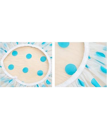 4 Pack Girls Thicken Shower Cap - Waterproof & Elastic Band - Blue Polka Dots - Buy Online on GoSupps.com