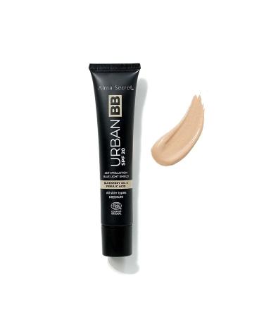 Alma Secret Urban BB Cream SPF 20 for all skin types - Medium & Warm - Ecocert Cosmos Natural - 40ml (medium)