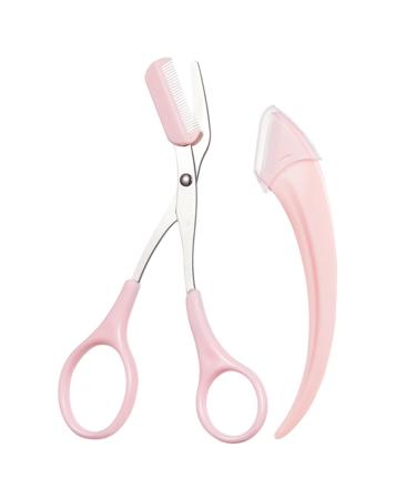 1 Set Eyebrow Trimmer Eyebrow for Men Face Tools Men Suits Grooming Clippers Grooming Eyebrow Sissor Kit Man Eyebrow Trimming Pink Stainless Steel