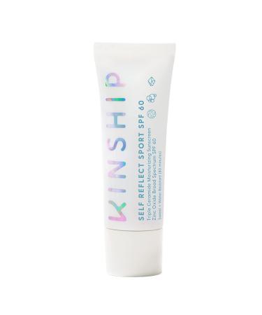 Kinship Self Reflect Sport SPF 60 Facial Sunscreen - Triple Ceramide Face Moisturizer with SPF All-In-One Hydrating Reef Safe Non-Nano Zinc Oxide Mineral Sunscreen (1.7 oz)