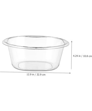 Buy Transparent Plastic Washbasin - Large 32.9x31.2cm Kitchen & Salon Washing Bowl | Durable Household Cleansing Tub - Buy Online on GoSupps.com