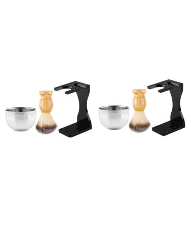 Fomiyes 2 sets of shaving soap men suits Bart Razor For Men Razor Messer sharpener beard oil beard brush Bathroom Razor Shell oil head Shaving accessories bracket man shaving brush stainless steel