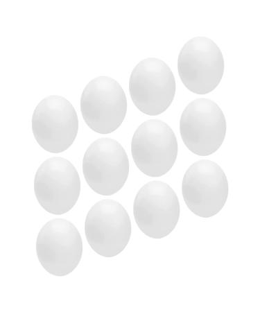 Yardwe 12pcs Fake Eggs Minieggs Household Egg Props Mini Egg Graffiti Plastic Eggs Fake Bird Eggs Parrot 1.6x1.2cm White