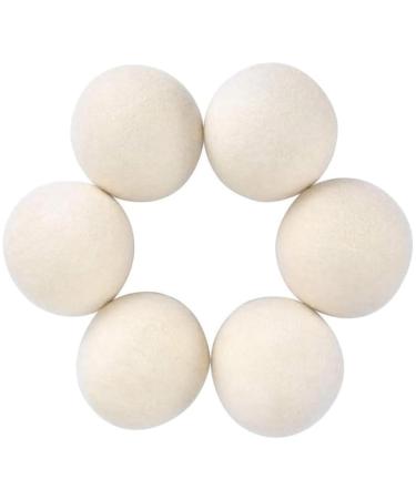 Kenntsh 6Pcs Wool Balls- Natural - Made with Wool That Replaces Sheets - Lint Remover Easy to Use 7cm
