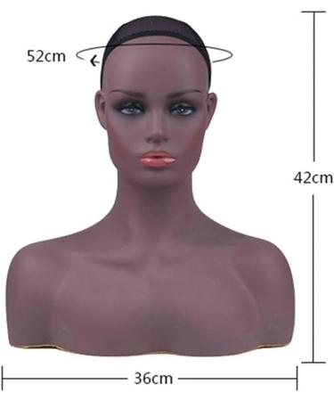 Ruixflr Female Model Head with Shoulders | PVC Shop Window Doll for Wigs Hats Scarves & Accessories - Buy Online on GoSupps.com