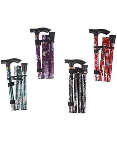 SilteD Walking Stick Trekking Poles Walking Stick Sturdy Printed Travel Five-Section Patterned Non Slip Crutch Cane Adjustable Folding Walking Stick Outdoor Sport Hik - Buy Online on GoSupps.com