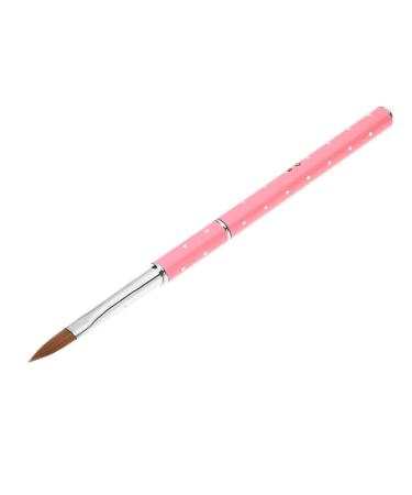 New Nail Art Acrylic Carving Pen NO.8 Crystal Brush Powder Tool Pink