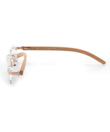 Eyekepper Rimless Reading Glasses with Spring Hinges & Wood Arms - Gold +2.0 | International Shipping Available - Buy Online on GoSupps.com