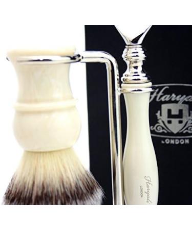 5 Edge Shaving Razor Set with Synthetic Hair Brush & Stainless Steel Stand - Ideal Grooming Kit for Men - Buy Online on GoSupps.com