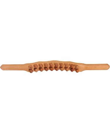 Wood Gua Sha Stick - 20 Pearl Trigger Point Massager for Neck & Back - Natural Beech Two-Row Scraper - Buy Online on GoSupps.com