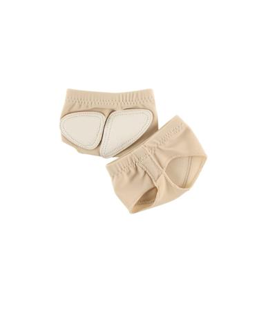 FOMIYES 1 Pair Ballet Toe Protector Cushion Pad Socks Half Toe Socks Dance Pad Dance Socks Metatarsal Pads Foot for Dance Insoles Shoe Inserts Forefoot Pads Foot Cover Latin Beige L