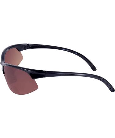 Bifocal Sport Wrap Reading Sunglasses 2-Pack for Men and Women - 2 Microfiber Cases - Black/High Definition Amber 2.5x - Buy Online on GoSupps.com