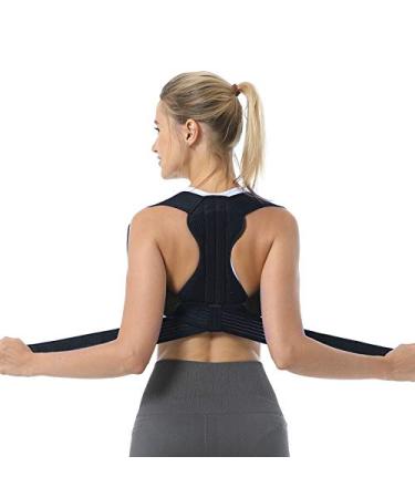 Back Posture Corrector for Men & Women - Adjustable Breathable Upper Back Brace - X-Large Black Posture Straightener - Buy Online on GoSupps.com