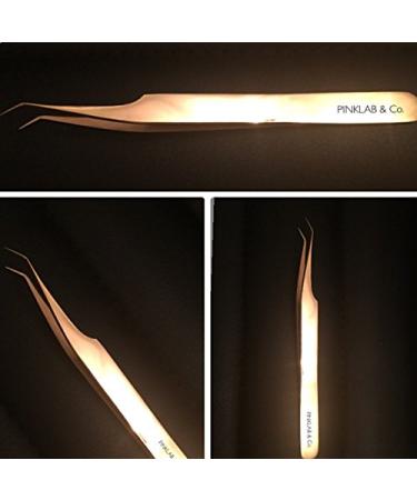 Rev Pro Gold Tweezer /45 degree/Isolation/Eyelash Extension By PINKLAB