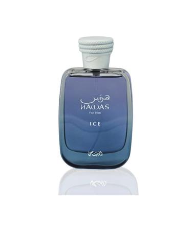 Hawas Ice Eau de Perfume Spray For Men - With the notes of Frozen Apple Italian Bergamot Italian Lemon Star Anise - 3.4 Fl Oz Blue - Buy Online on GoSupps.com