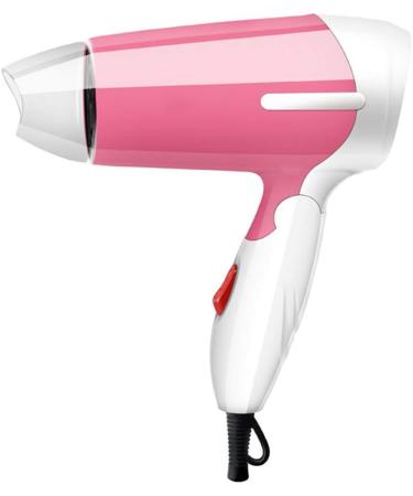 Travel Hair Dryer 1000W Portable Ion Hair Dryer Professional Home Hair Dryer with Nozzle Hot and Cold DC Motor (Pink) - Buy Online on GoSupps.com