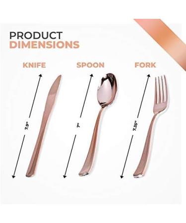 125 Disposable Heavy Duty Rose Gold Plastic Forks - Elegant Silverware for Catering, Events, Parties, Weddings - Stock Your Home - Buy Online on GoSupps.com