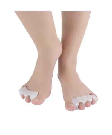 DEAVER Toe Separators Toe Straightener Gel Bunion Corrector for Overlapping Toes Toe Protectors for Yoga Ballet Running Bunion Support Toe Straightener 2 pairs
