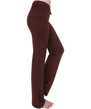 Attine Women's High Waist Wide Leg Yoga Pants Bootcut Sweatpants with Pockets - A03-brown 3X-Large - Buy Online on GoSupps.com