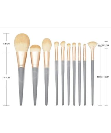 DFHBFG 10-Piece Wooden Handle Makeup Brush Set - Premium Matte Powder Makeup Tools for Flawless Application - International Shipping Available - Buy Online on GoSupps.com