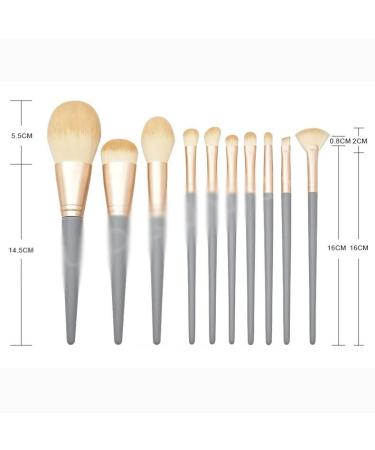 10 Wooden Handle Makeup Brush Set | Premium Matte Powder Makeup Tools for Flawless Application - Buy Online on GoSupps.com