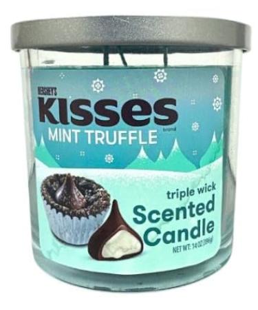 Large Triple Wick Scented Jar Candle 14 oz. with Lid - Fun Snack Cake Holiday and Candy Scents (Mint Truffle)