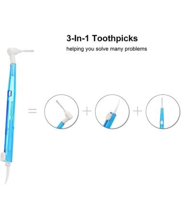 FYZB 3-in-1 Push-Pull Interdental Brush - Double Head for Braces & Oral Care | 35pcs Interdental Toothpicks - Buy Online on GoSupps.com
