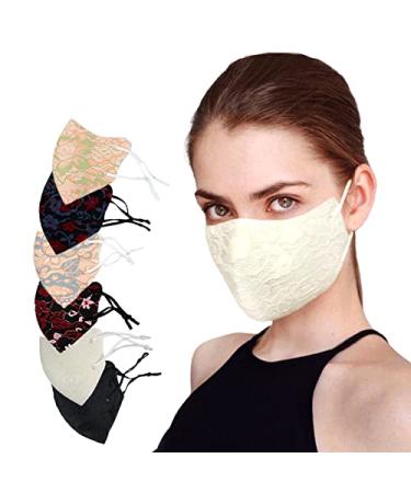 European And American Adult Fashion Three-Dimensional Seamless Lace Mask Dustproof Breathable Personalized Ear-Hanging Adjustable Mask 6-Color Packaging