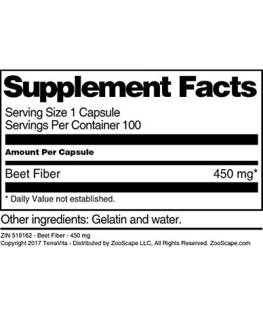 Beet Fiber 450mg Capsules - Promotes Digestive Health (100 Count) - Buy Online on GoSupps.com