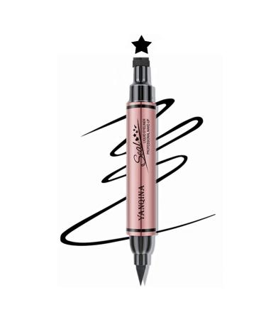 Go Ho Liquid Star Eyeliner Stamp Black Bulk Stamp Eyeliner for Cat Eyes Long lasting Super Slim Precise Felt Tip Liquid Eye Liner Tattoo Tools 1 PC Black Star Eyeliner Stamp Bulk
