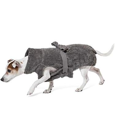 Shop Lills Dog Wadder - 100% Organic Cotton Bathrobe | Extra Absorbent Stone Gray | XXS (40 cm Back Length) - Buy Online on GoSupps.com