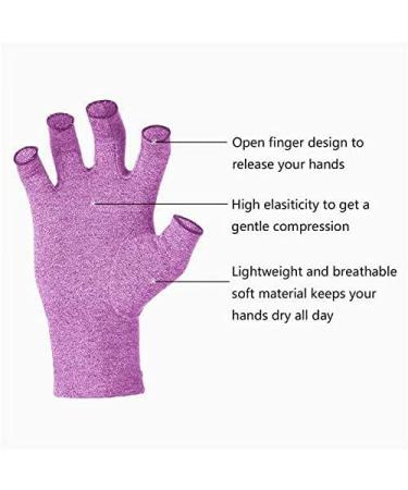 Duerer Arthritis Compression Gloves for Women and Men - Pain Relief for Rheumatoid, RSI, Carpal Tunnel - Purple (L) - Buy Online on GoSupps.com