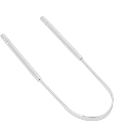 Stainless Steel Tongue Cleaner Scraper - Non-Slip Handle for Fresh Breath - 304 Stainless Steel (Silver) - Buy Worldwide - Buy Online on GoSupps.com